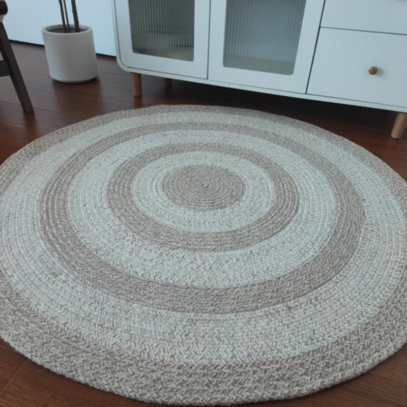 Zen Earth Handwoven Wool Jute Round Rug – Japandi Textured Weave for Living Room