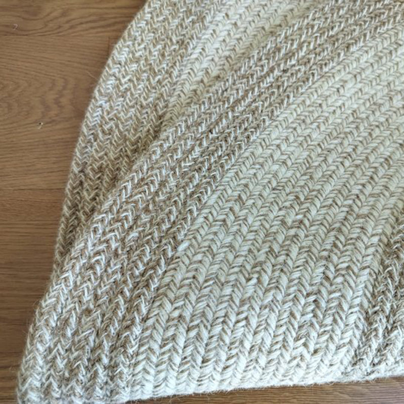 Zen Earth Handwoven Wool Jute Round Rug – Japandi Textured Weave for Living Room