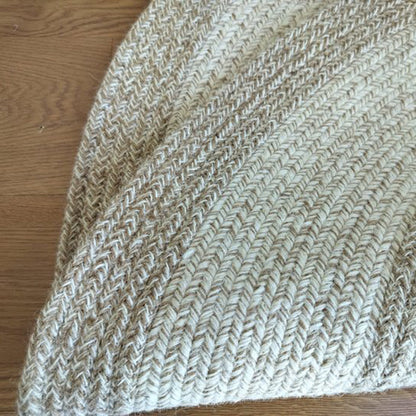 Zen Earth Handwoven Wool Jute Round Rug – Japandi Textured Weave for Living Room