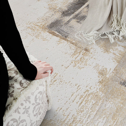 Zen Horizon Japandi Area Rug – Ivory 3D High-Low Sculpted Texture Rug
