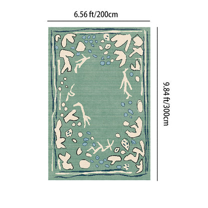 Azure Current Abstract Area Rug – Deep Sea Blue and Sage Non-Slip Rug