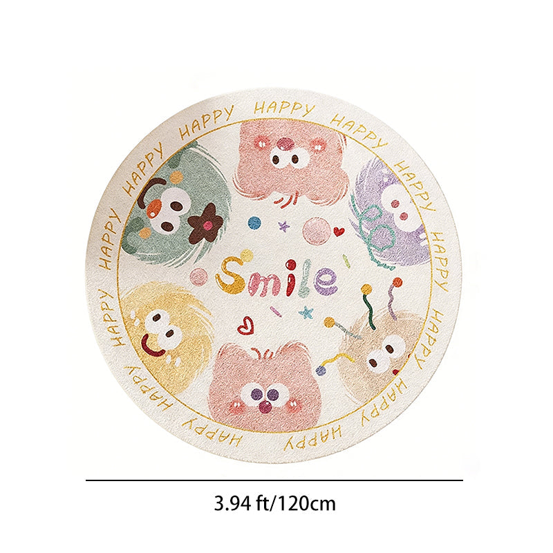Wonder-Round Faux Cashmere Kids Rug – Soft Round Nursery Rug, Anti-Skid