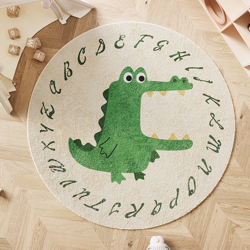 Wonder-Round Kids Area Rug – Faux Cashmere Round Play Rug, Non-Slip