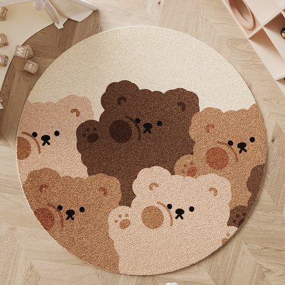 Wonder-Round Kids Area Rug – Faux Cashmere Round Play Rug, Non-Slip