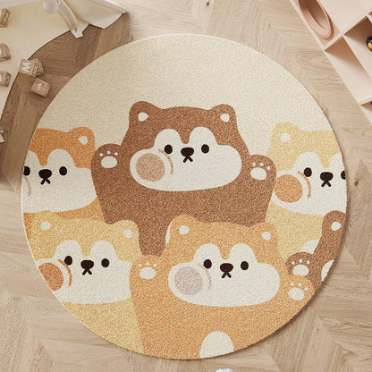 Wonder-Round Kids Area Rug – Faux Cashmere Round Play Rug, Non-Slip