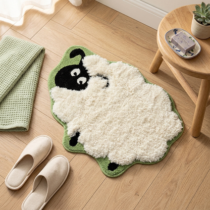 Meow-Gaze Carved Tufted Kids Rug – 3D Cat Pattern Non-Slip Rug