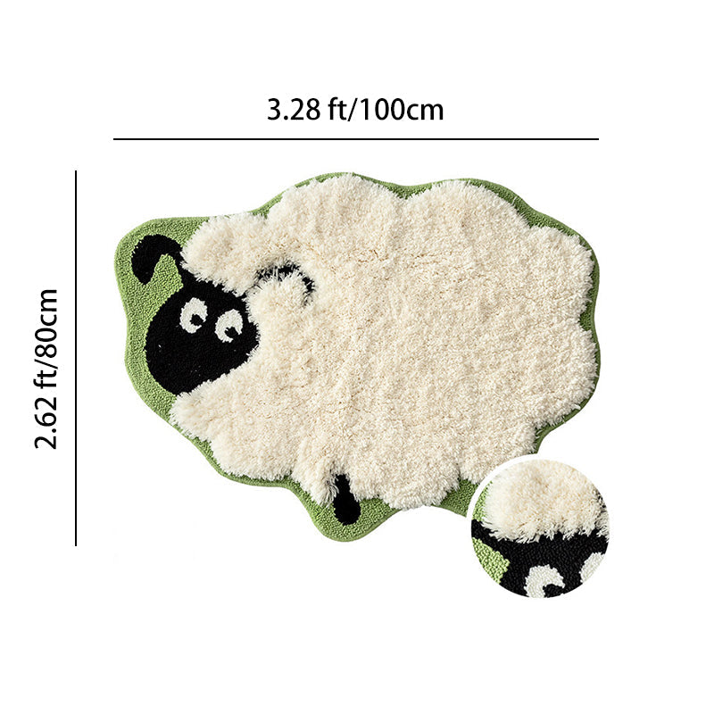 Meow-Gaze Carved Tufted Kids Rug – 3D Cat Pattern Non-Slip Rug