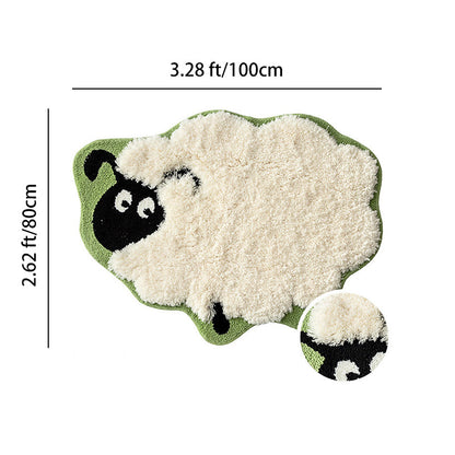 Meow-Gaze Carved Tufted Kids Rug – 3D Cat Pattern Non-Slip Rug
