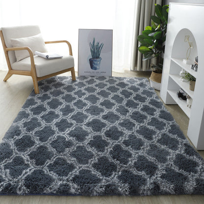 Faux Silk Wool Area Rug – Plush Reversible Rug for Living Room and Bedroom