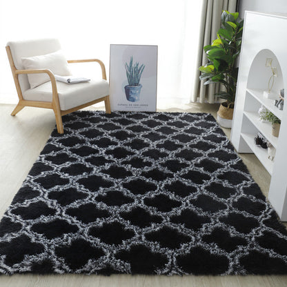 Faux Silk Wool Area Rug – Plush Reversible Rug for Living Room and Bedroom