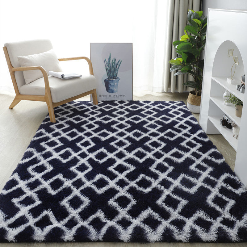 Faux Silk Wool Area Rug – Plush Reversible Rug for Living Room and Bedroom