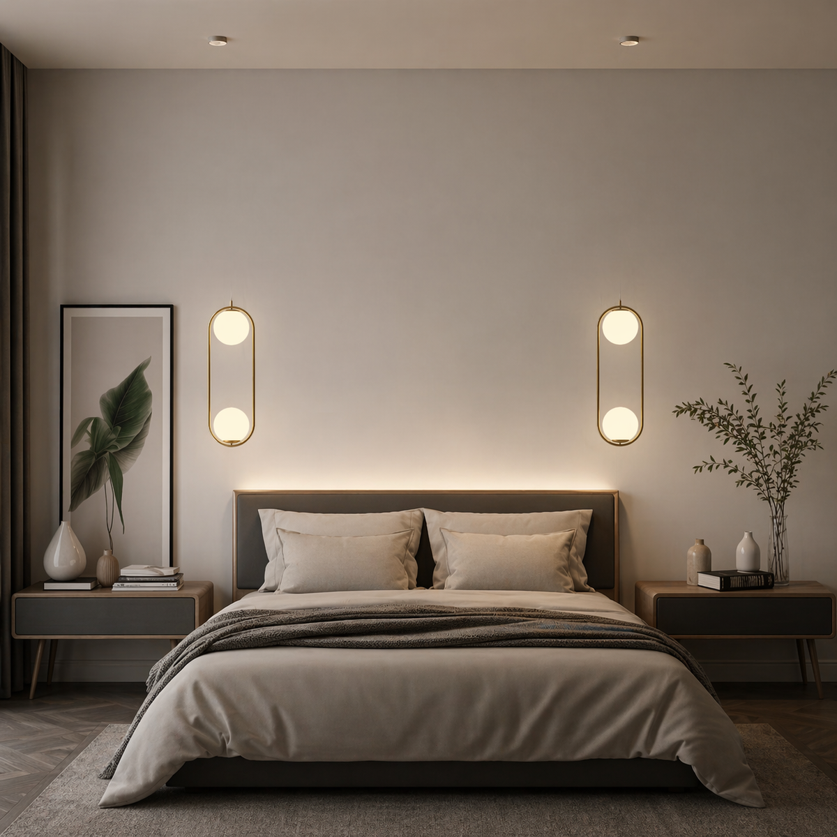 Brass Globe Pendant Light | Modern Hanging Glass Fixture