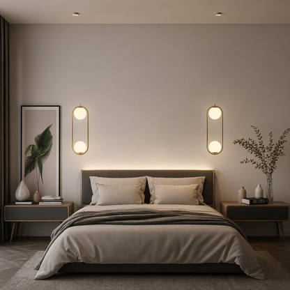 Brass Globe Pendant Light | Modern Hanging Glass Fixture