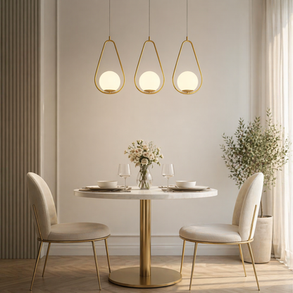 Brass Globe Pendant Light | Modern Hanging Glass Fixture