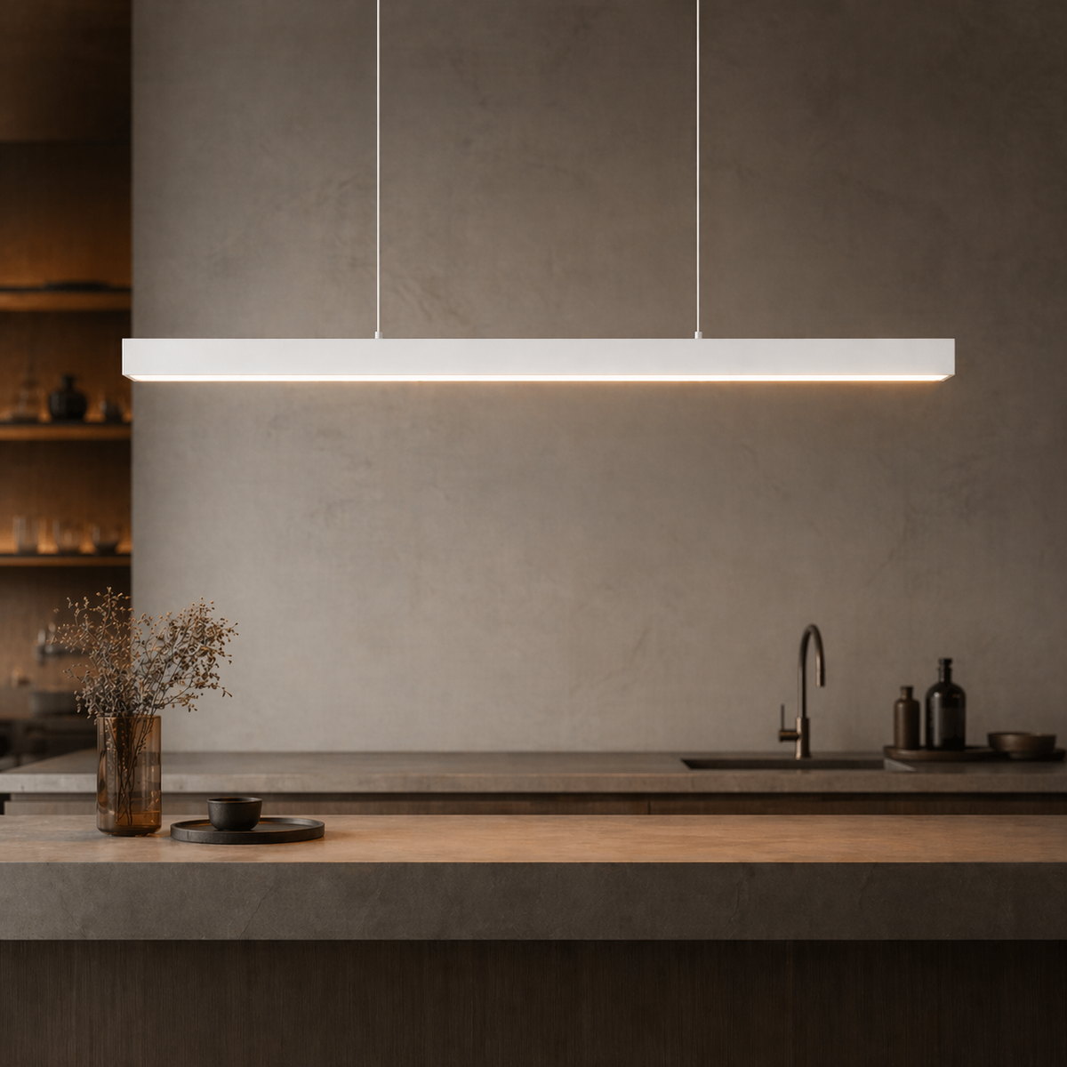 Linear LED Island Pendant | Modern Kitchen Bar Light