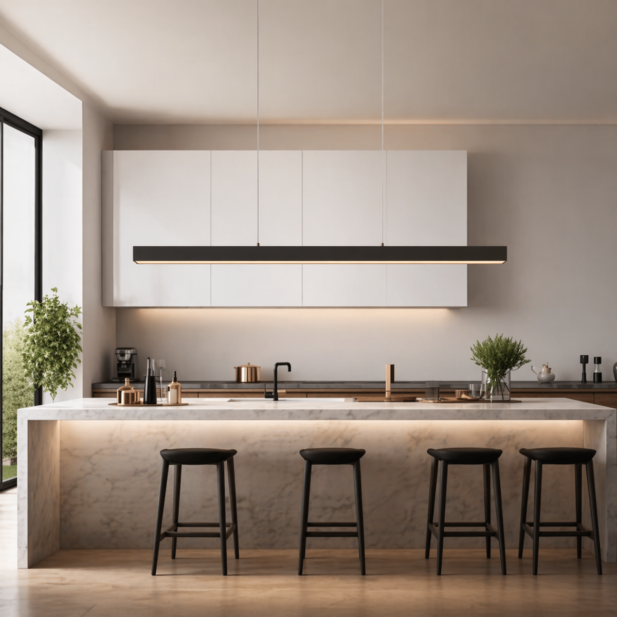Linear LED Island Pendant | Modern Kitchen Bar Light