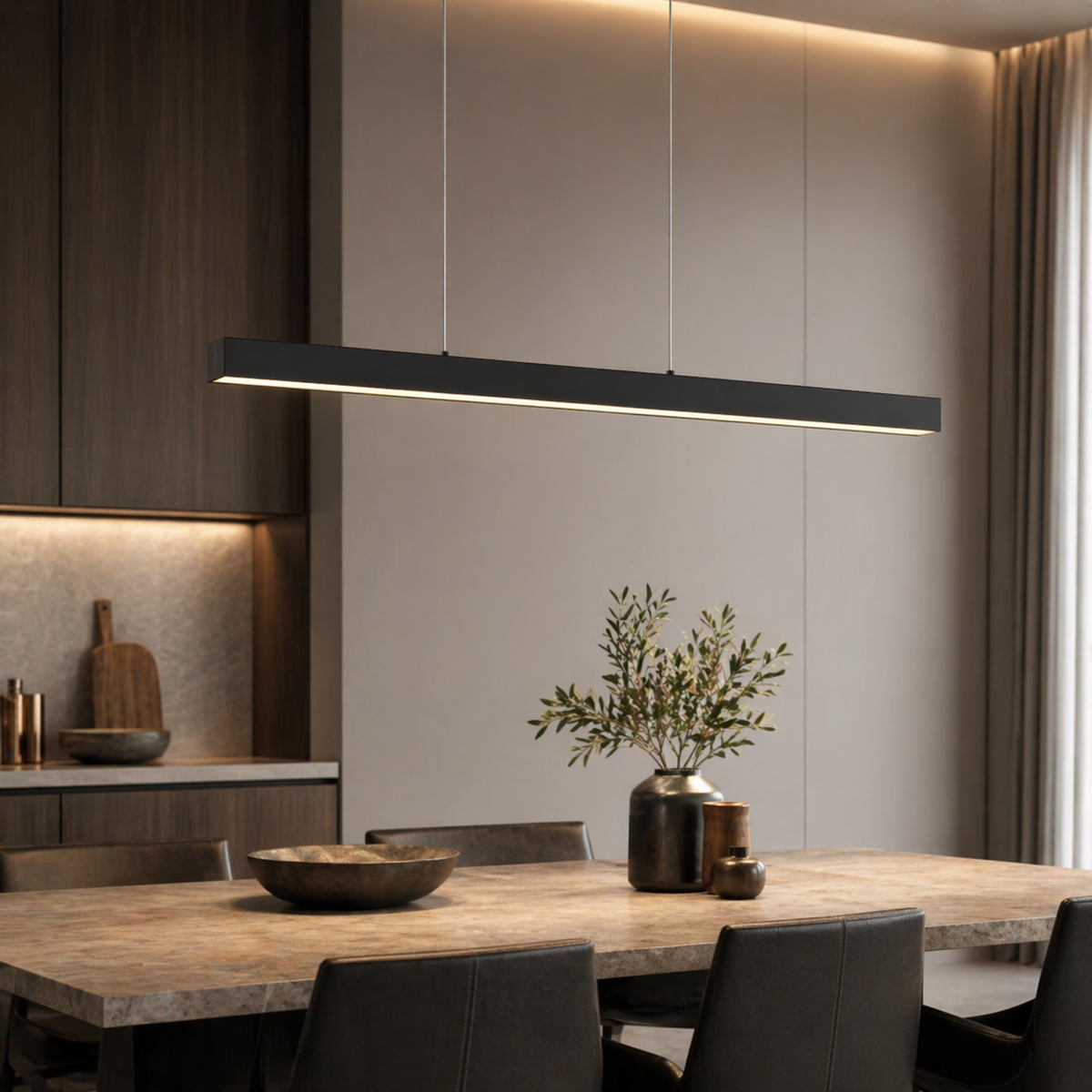 Linear LED Island Pendant | Modern Kitchen Bar Light