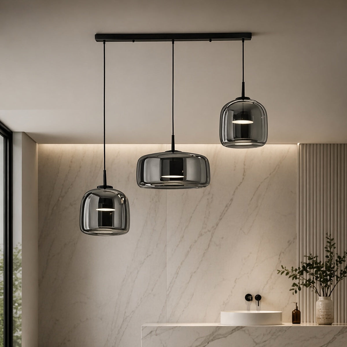 Hand-Blown Glass Pendant Light | Modern Multi-Shade Fixture