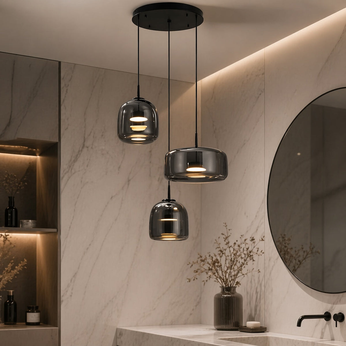 Hand-Blown Glass Pendant Light | Modern Multi-Shade Fixture