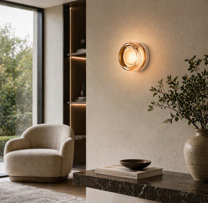 Dimple Glass Wall Light | Smart Sensor Aluminum 3000K Sconce