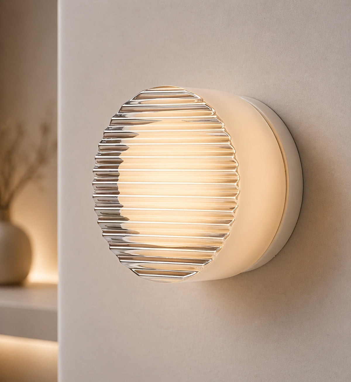 Dimple Glass Wall Light | Smart Sensor Aluminum 3000K Sconce
