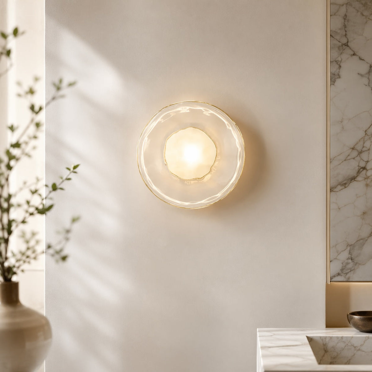 Nordic Round Glass Wall Sconce | Integrated 5W LED Light