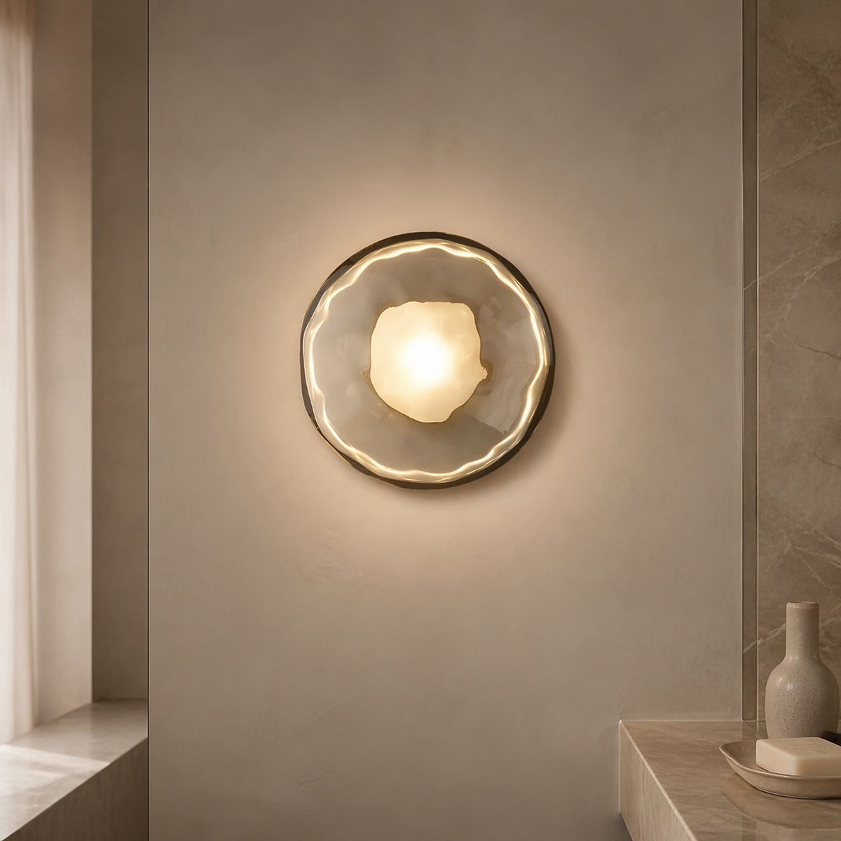 Nordic Round Glass Wall Sconce | Integrated 5W LED Light