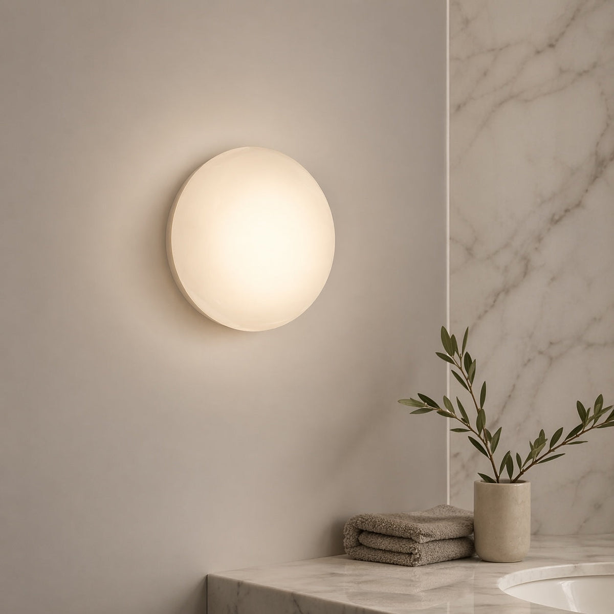 Nordic Round Glass Wall Sconce | Integrated 5W LED Light