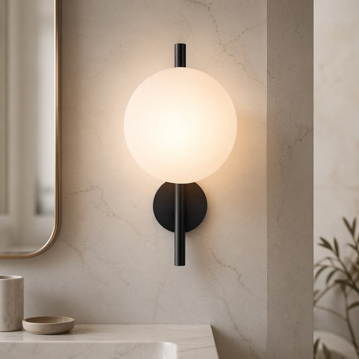 Nordic Round Glass Wall Sconce | Integrated 5W LED Light