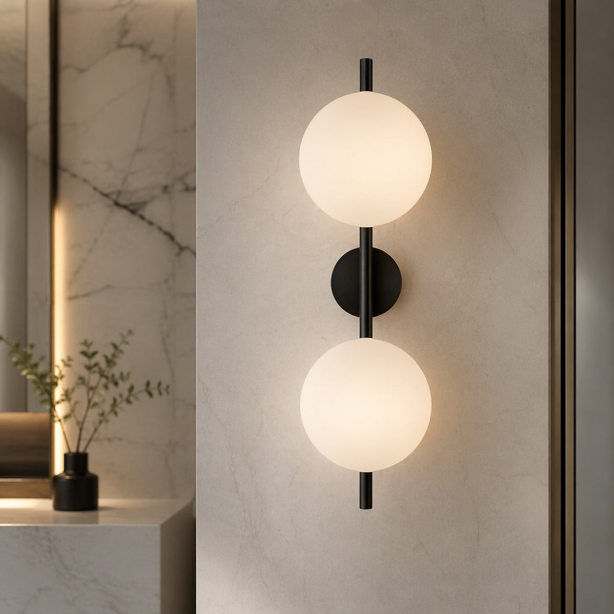 Nordic Round Glass Wall Sconce | Integrated 5W LED Light