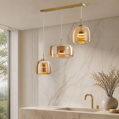 Hand-Blown Glass Pendant Light | Modern Multi-Shade Fixture