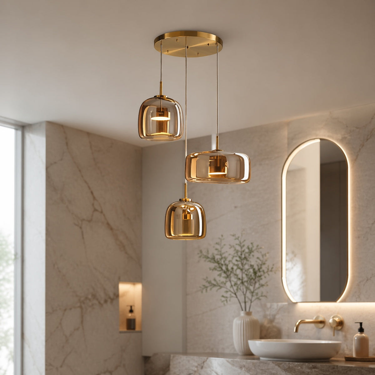 Hand-Blown Glass Pendant Light | Modern Multi-Shade Fixture