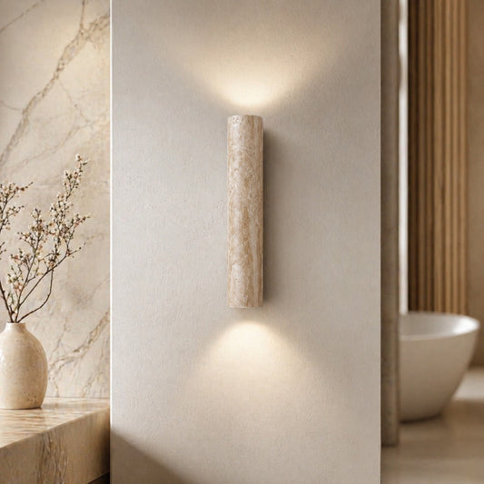Travertine Up Down Wall Sconce | Natural Stone LED Light