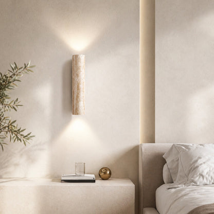 Travertine Up Down Wall Sconce | Natural Stone LED Light
