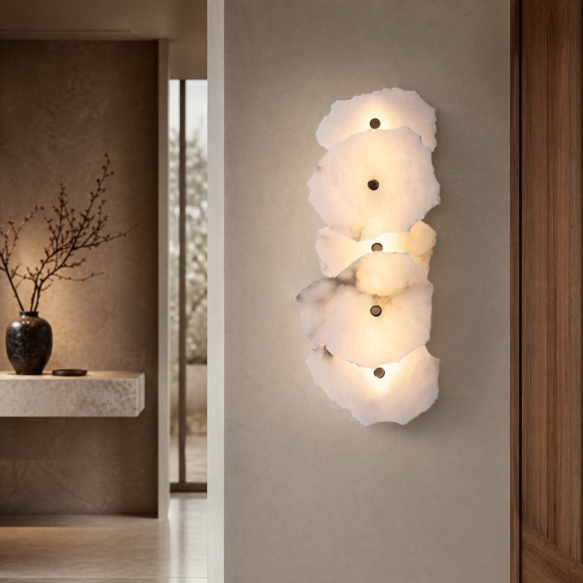 Iron & Marble Wall Light | Adjustable LED Bedroom Sconce