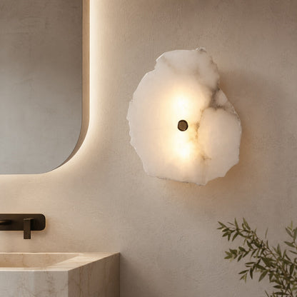 Iron & Marble Wall Light | Adjustable LED Bedroom Sconce