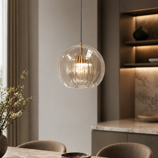 Modern Glass Pendant Light | Adjustable Kitchen Island Fixture