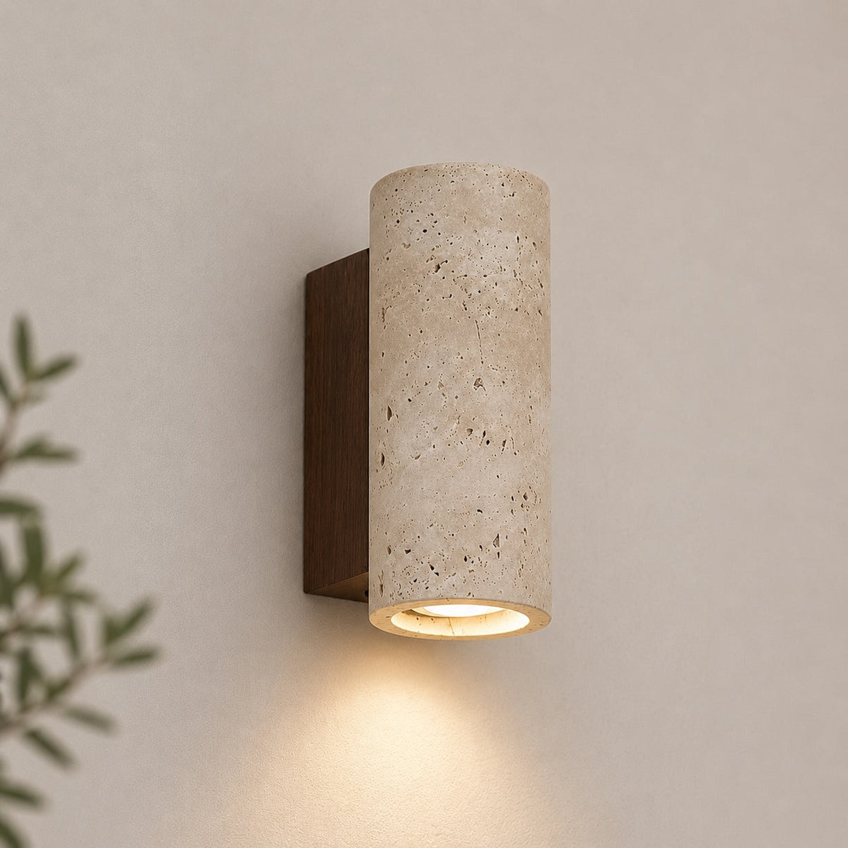 Travertine Up Down Wall Sconce | Natural Stone LED Light