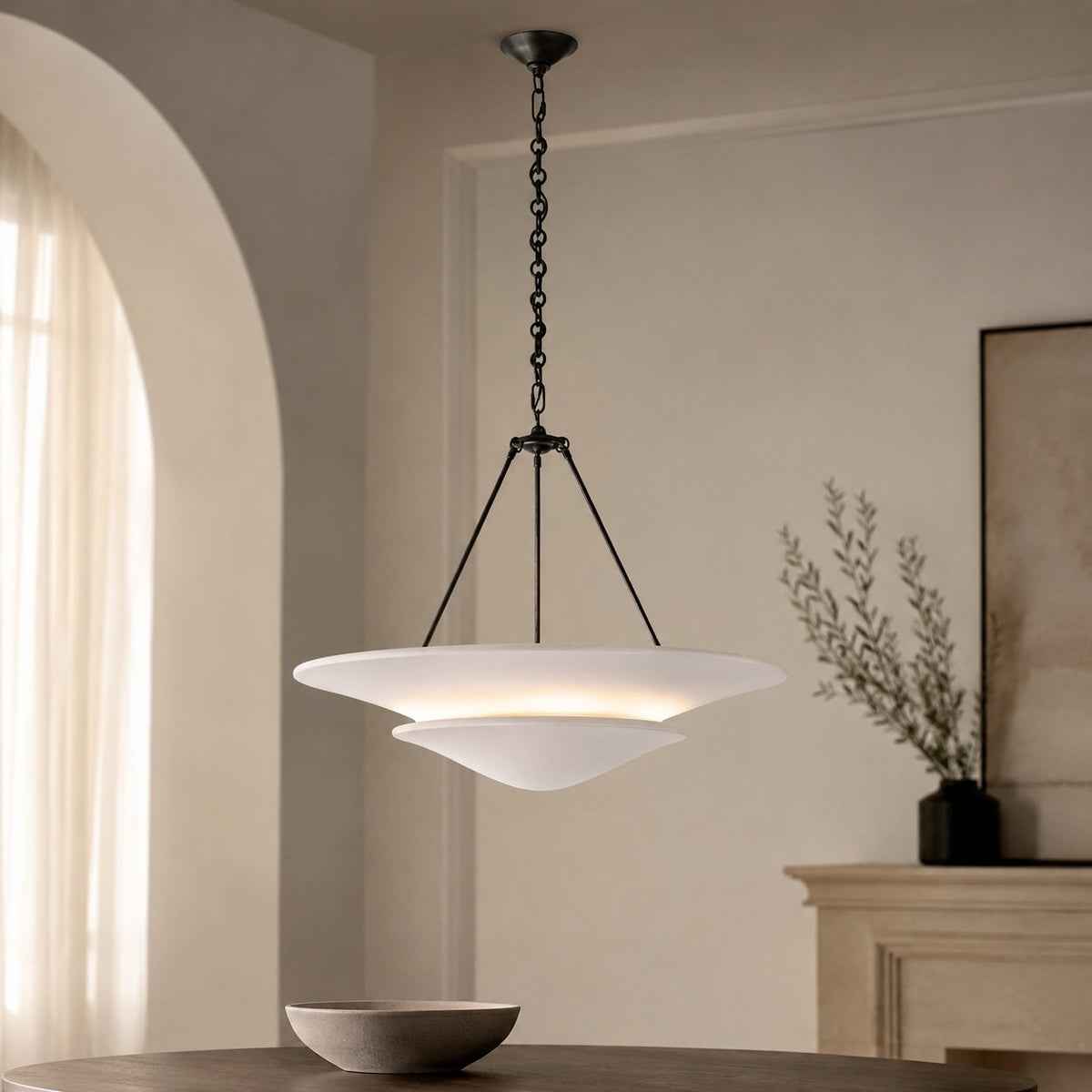 Vintage French Chandelier | Copper Plaster LED 12W Fixture