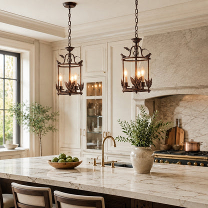 Modern Black Pendant Light | Adjustable Metal LED Kitchen Lamp