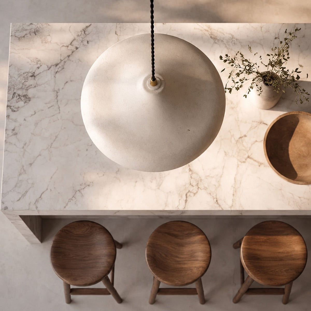Sculptural Disc Pendant Light | Adjustable LED Suspension