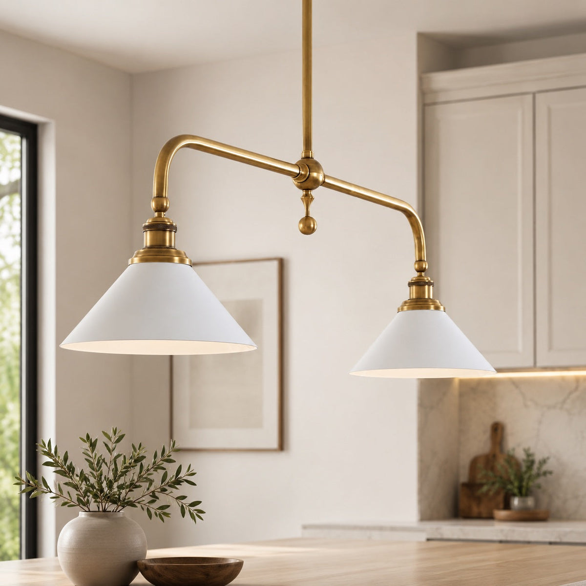 Black Metal Shade Pendant Light | Adjustable Glass LED Fixture