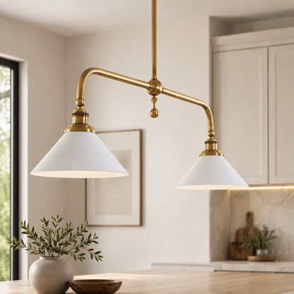 Black Metal Shade Pendant Light | Adjustable Glass LED Fixture