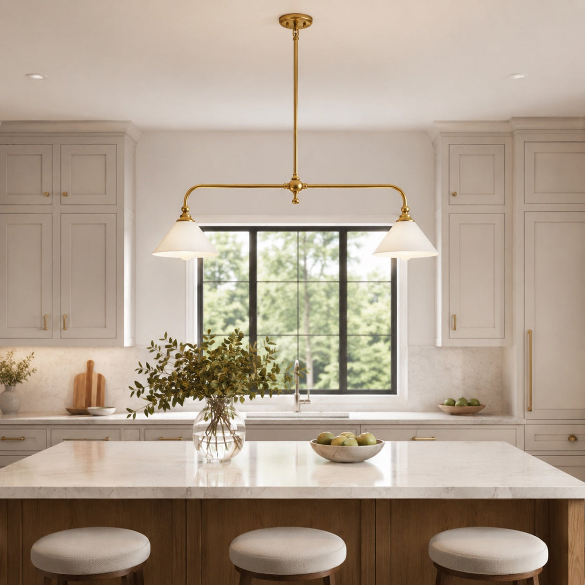 Black Metal Shade Pendant Light | Adjustable Glass LED Fixture
