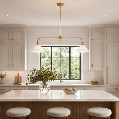 Black Metal Shade Pendant Light | Adjustable Glass LED Fixture