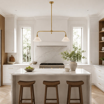 Black Metal Shade Pendant Light | Adjustable Glass LED Fixture