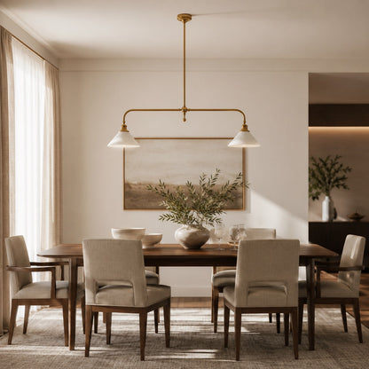Black Metal Shade Pendant Light | Adjustable Glass LED Fixture