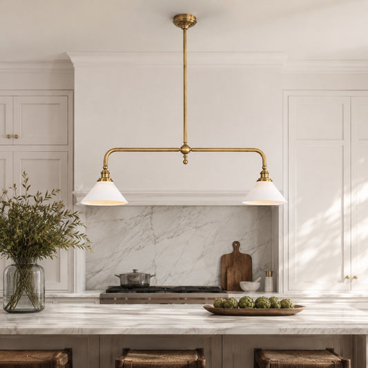 Black Metal Shade Pendant Light | Adjustable Glass LED Fixture
