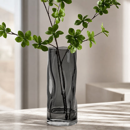 Cylindrical Crystal Glass Vase – Large Contemporary Flower Vase