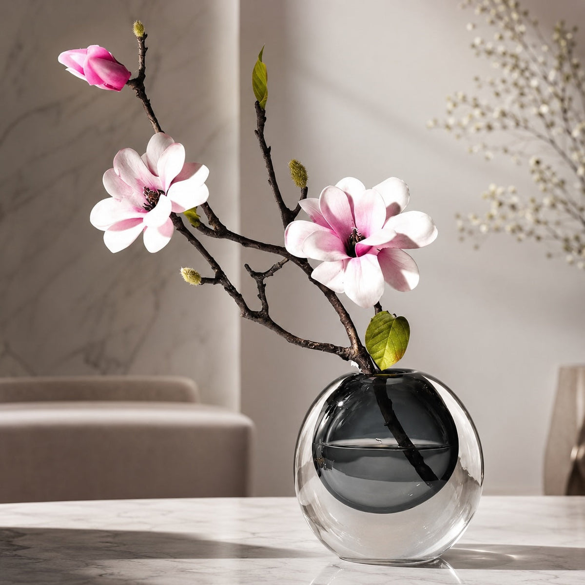 Handcrafted Glass Vase – 14.5cm Crystal Decorative Accent Vase